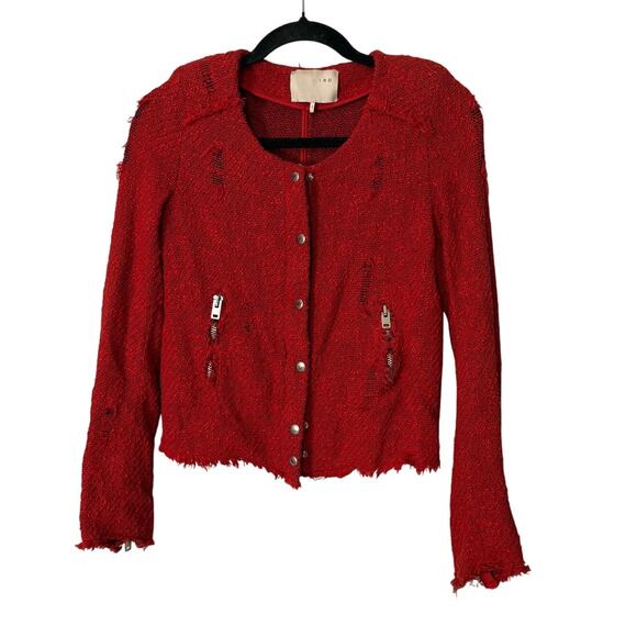 IRO Agnette Tweed Jacket Red Size 1 - Picture 1 of 6